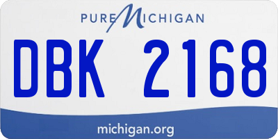 MI license plate DBK2168