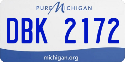 MI license plate DBK2172