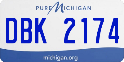 MI license plate DBK2174