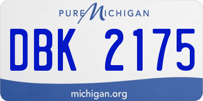 MI license plate DBK2175