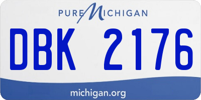 MI license plate DBK2176
