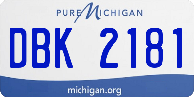 MI license plate DBK2181