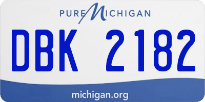 MI license plate DBK2182