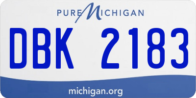 MI license plate DBK2183
