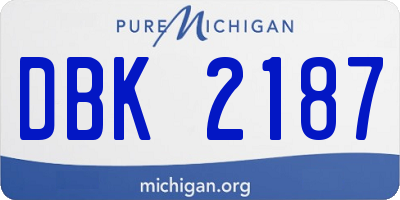 MI license plate DBK2187