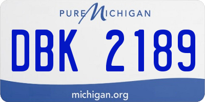 MI license plate DBK2189