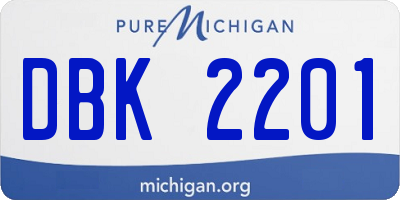 MI license plate DBK2201