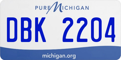 MI license plate DBK2204