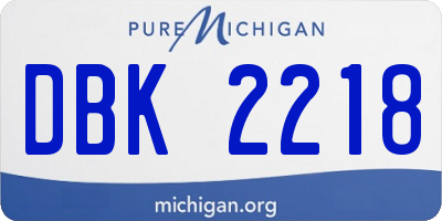 MI license plate DBK2218