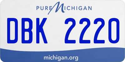 MI license plate DBK2220
