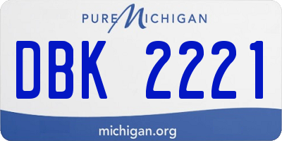 MI license plate DBK2221