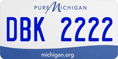 MI license plate DBK2222