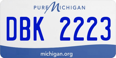 MI license plate DBK2223