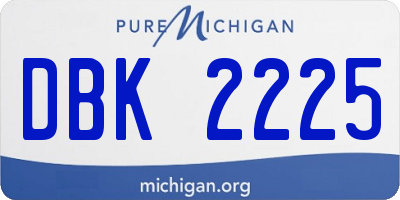 MI license plate DBK2225