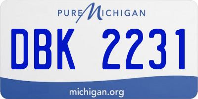 MI license plate DBK2231