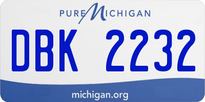 MI license plate DBK2232