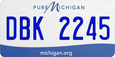 MI license plate DBK2245