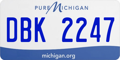 MI license plate DBK2247