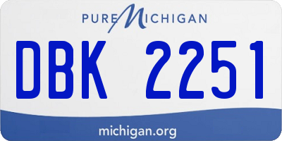 MI license plate DBK2251