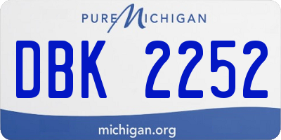 MI license plate DBK2252