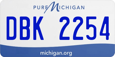 MI license plate DBK2254