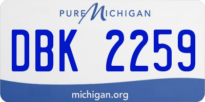 MI license plate DBK2259