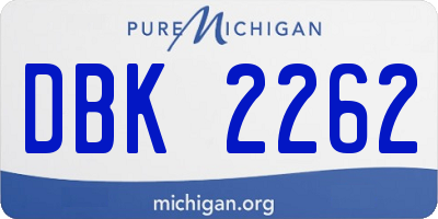 MI license plate DBK2262