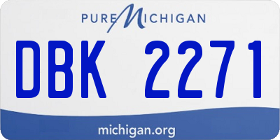 MI license plate DBK2271
