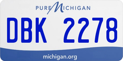 MI license plate DBK2278