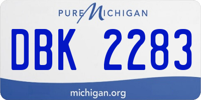 MI license plate DBK2283
