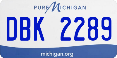 MI license plate DBK2289
