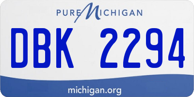 MI license plate DBK2294