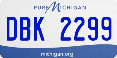 MI license plate DBK2299