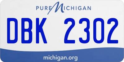 MI license plate DBK2302