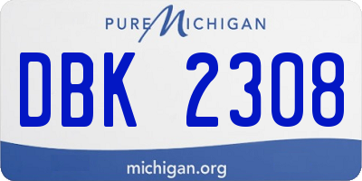 MI license plate DBK2308