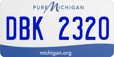 MI license plate DBK2320