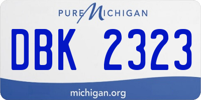 MI license plate DBK2323