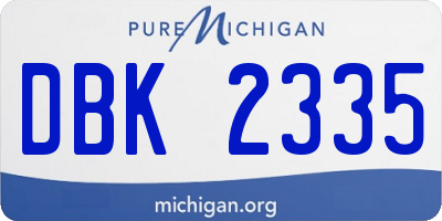 MI license plate DBK2335