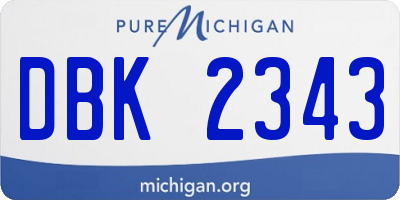 MI license plate DBK2343