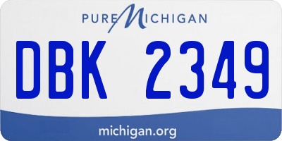 MI license plate DBK2349
