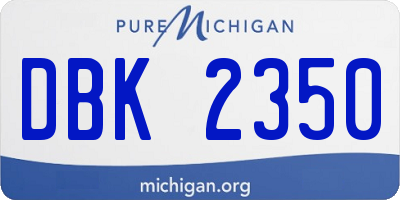 MI license plate DBK2350