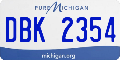 MI license plate DBK2354