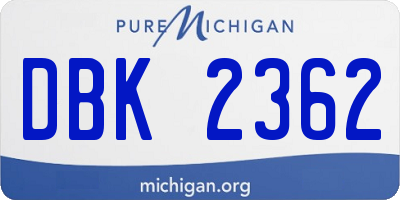 MI license plate DBK2362