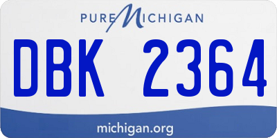 MI license plate DBK2364