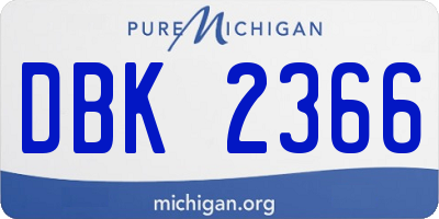 MI license plate DBK2366
