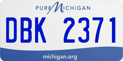MI license plate DBK2371