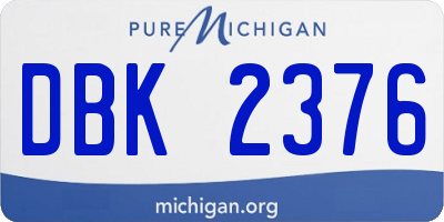 MI license plate DBK2376