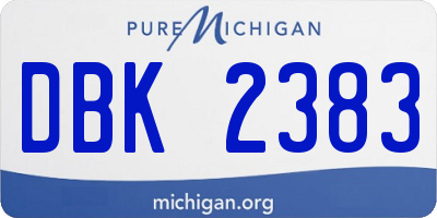 MI license plate DBK2383