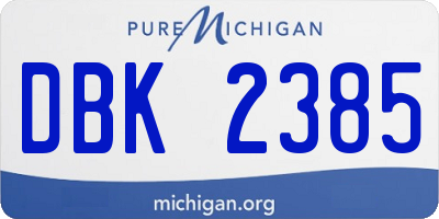 MI license plate DBK2385