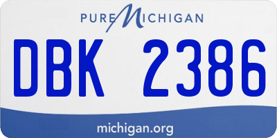 MI license plate DBK2386